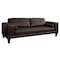 Armen Living Wynne Contemporary Sofa in Genuine Espresso Leather with Brown Wood Legs LCWY3BROWN - alternate 3